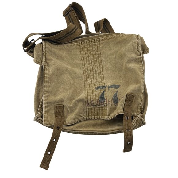American Eagle Outfitters Handbags - American Eagle Outfitters Canvas Messenger Bag Tan & Brown Striped Adjustable St
